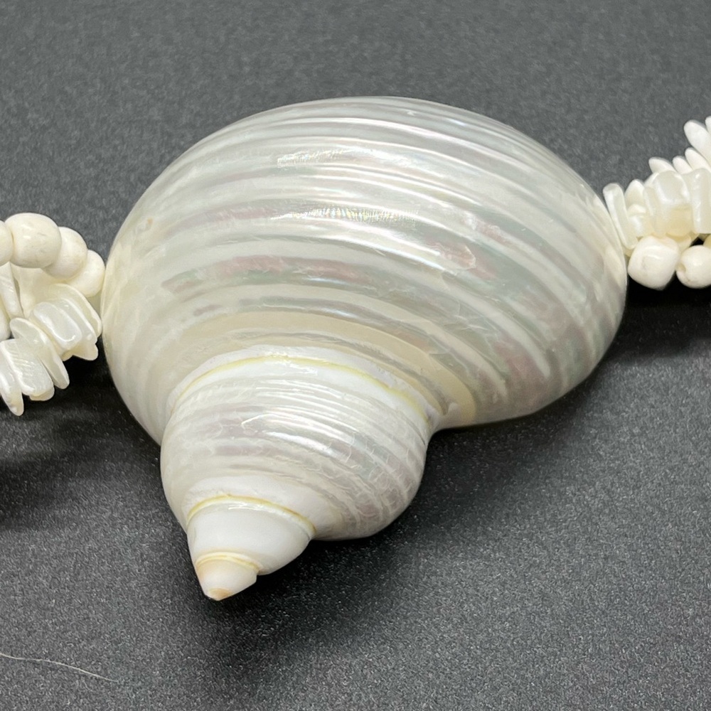Nautilus Shell Necklace 22" MOP Hawaiian Vintage Surf Hand Made - Picture 3 of 8